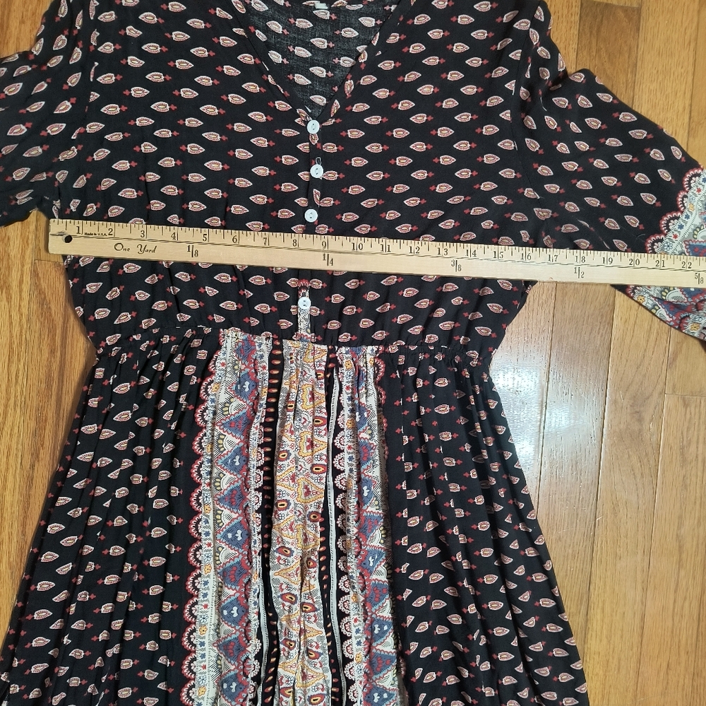 3/$10⭐ Boho Peasant Maxi Dress, Rayon, Women's Small/Medium - Picture 7 of 16